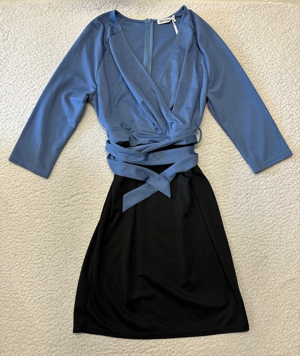 NWT* Grace Karin 3/4 Sleeve V-Neck Dress Size XL